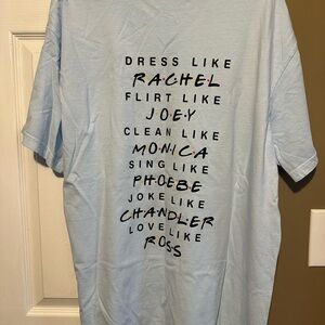 NWOT Light Blue Graphic Comfort Colors T-Shirt- Friends Design